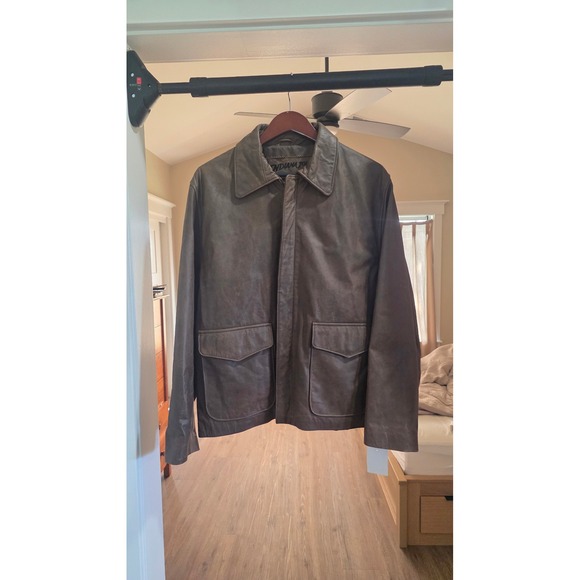 Indiana Jones Other - Indiana Jones 2008 Lucasfilm Ltd Brown Leather Flight Jacket Mens Medium M